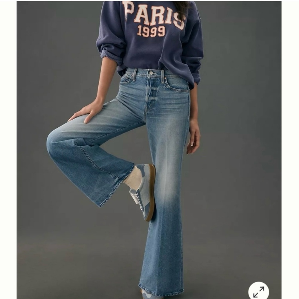 MOTHER Classic Blue Wide Leg Jeans
